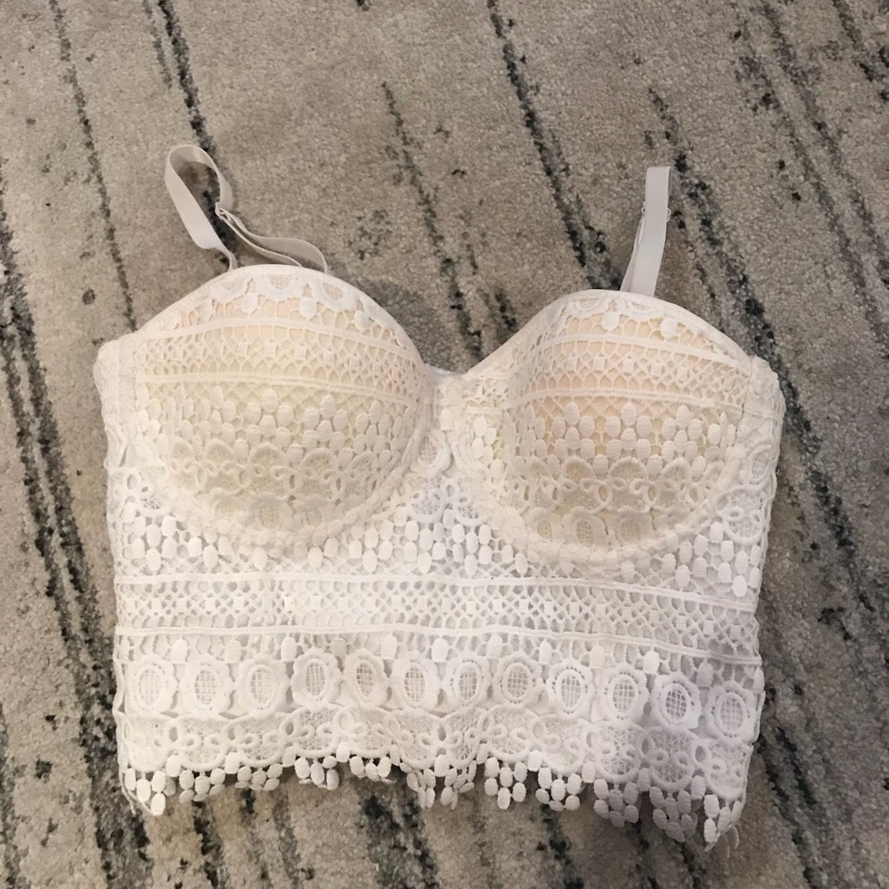 FOREVER21- white lace bustier
